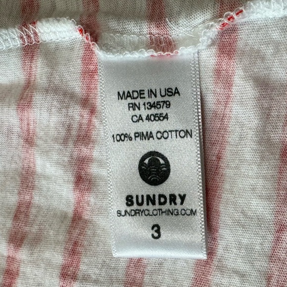 NWOT Sundry Pocket Tank Tomato Red Striped Scoop Back Dress Size 3 | Large - Picture 8 of 10